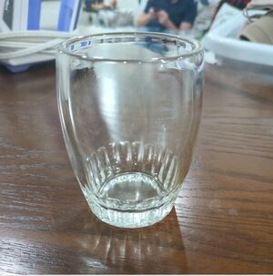 One Vintage Anchor Hocking Clear Ribbed Barrel Tumbler - Transparent Glass